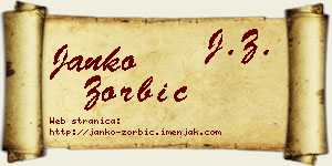 Janko Zorbić vizit kartica
